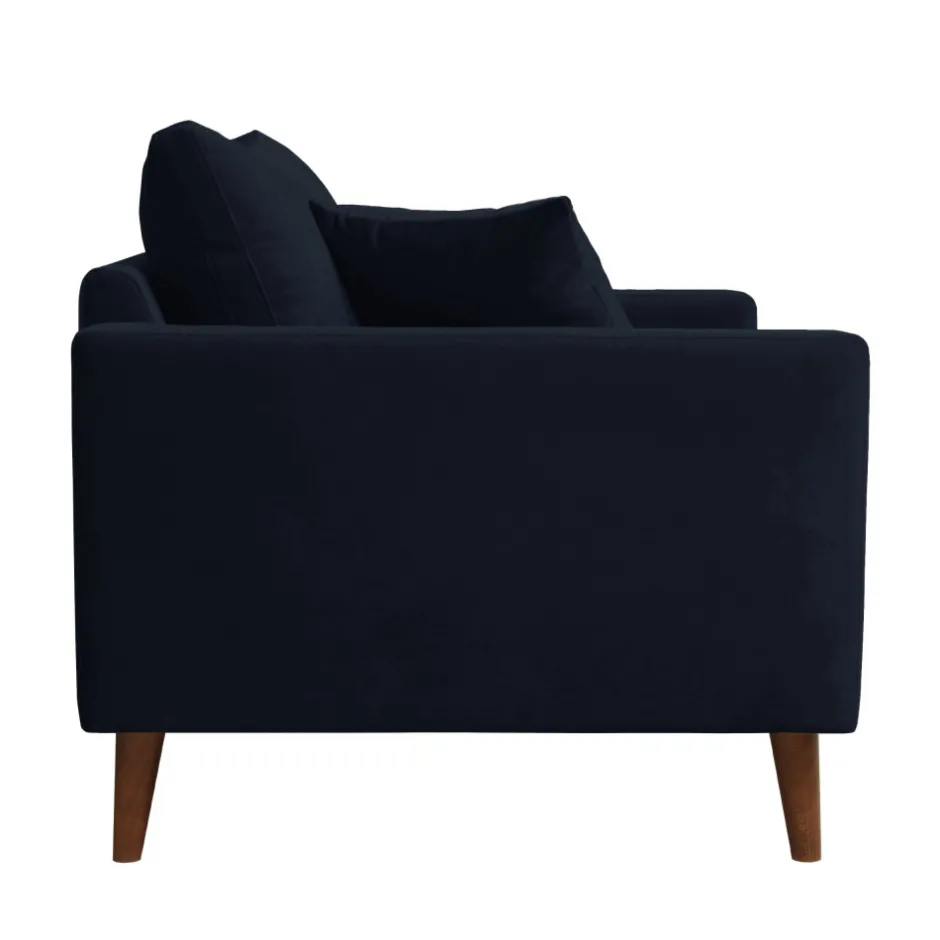 Discount Drawer VILLABON Fauteuil XL en velours pieds bois foncé