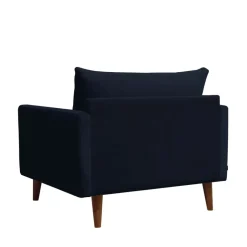 Discount Drawer VILLABON Fauteuil XL en velours pieds bois foncé