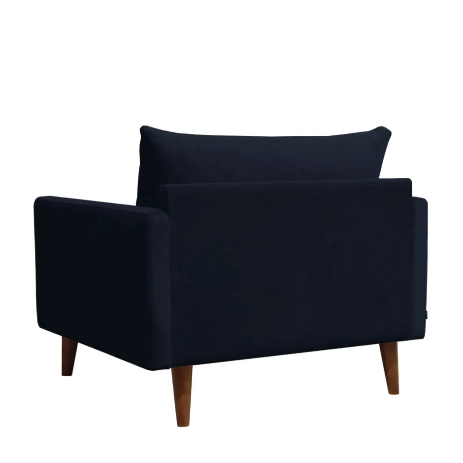 Discount Drawer VILLABON Fauteuil XL en velours pieds bois foncé