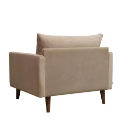 Discount Drawer VILLABON Fauteuil XL en velours pieds bois foncé