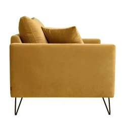 Clearance Drawer VILLABON Fauteuil XL en velours pieds épingles noirs
