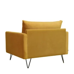 Clearance Drawer VILLABON Fauteuil XL en velours pieds épingles noirs