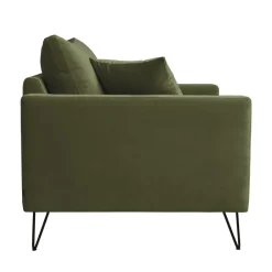 Clearance Drawer VILLABON Fauteuil XL en velours pieds épingles noirs