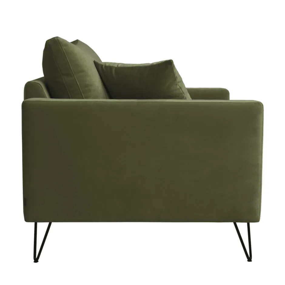 Clearance Drawer VILLABON Fauteuil XL en velours pieds épingles noirs