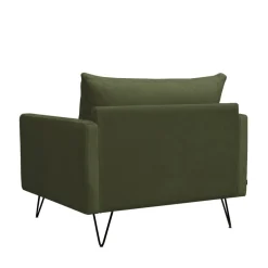 Clearance Drawer VILLABON Fauteuil XL en velours pieds épingles noirs