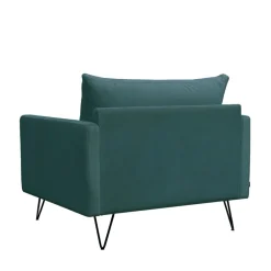 Clearance Drawer VILLABON Fauteuil XL en velours pieds épingles noirs