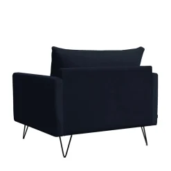 Clearance Drawer VILLABON Fauteuil XL en velours pieds épingles noirs