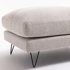 Sale Drawer VILLABON Pouf en tissu pieds épingles noirs