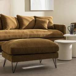 Sale Drawer VILLABON Pouf en tissu pieds épingles noirs