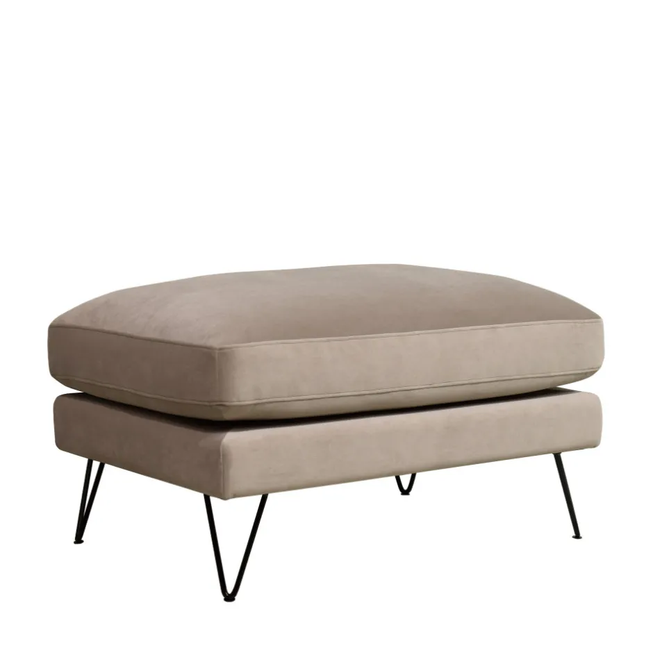 Hot Drawer VILLABON Pouf en velours pieds épingles noirs