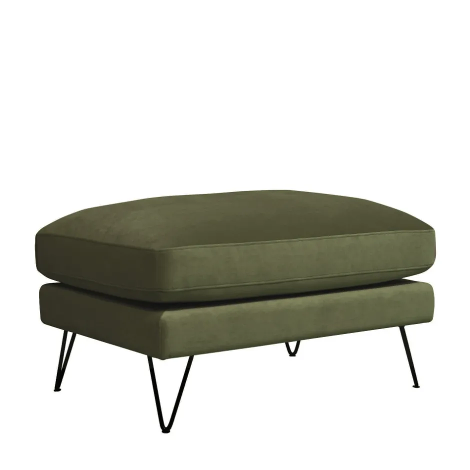 Hot Drawer VILLABON Pouf en velours pieds épingles noirs
