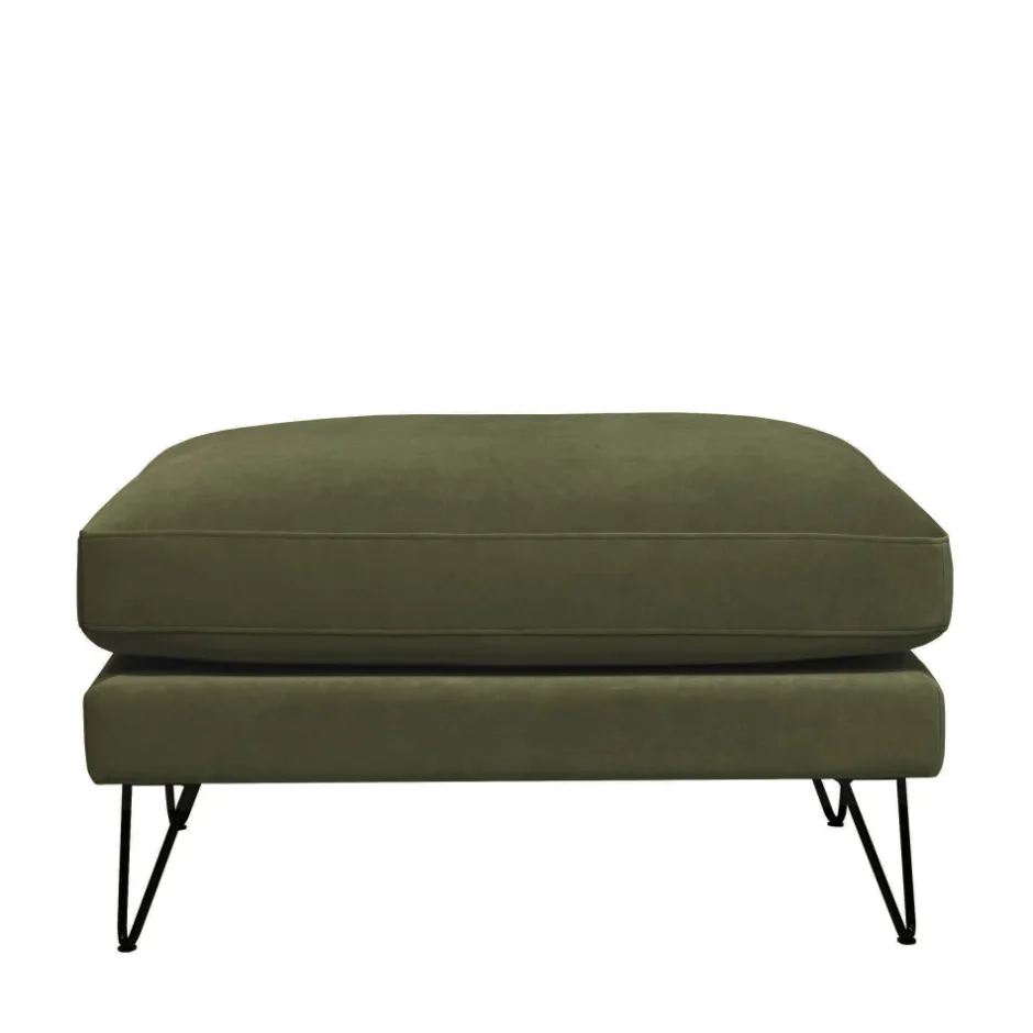 Hot Drawer VILLABON Pouf en velours pieds épingles noirs