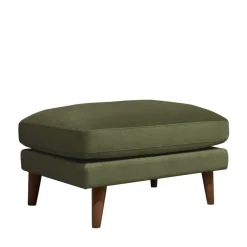 Clearance Drawer VILLABON Pouf en velours pieds bois foncé
