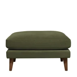 Clearance Drawer VILLABON Pouf en velours pieds bois foncé