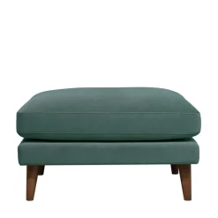 Clearance Drawer VILLABON Pouf en velours pieds bois foncé