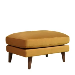 Clearance Drawer VILLABON Pouf en velours pieds bois foncé