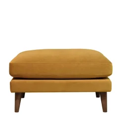 Clearance Drawer VILLABON Pouf en velours pieds bois foncé