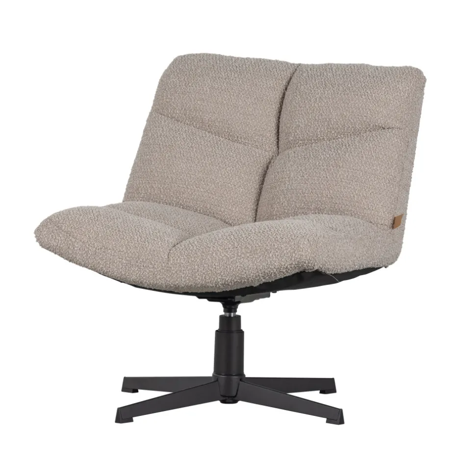 Online Woood VINNY Fauteuil pivotant en tissu bouclette