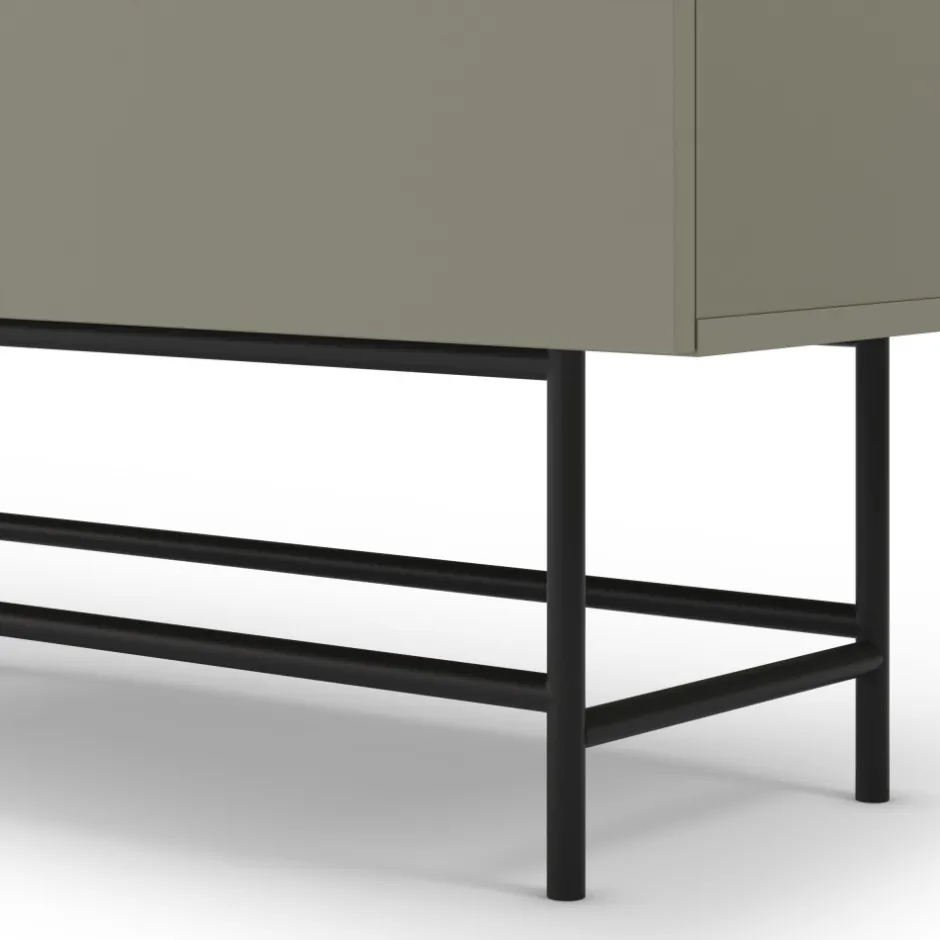 New No name VINTARA Buffet haut 4 portes en bois et métal H128cm