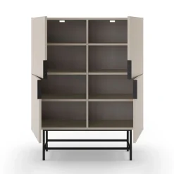 New No name VINTARA Buffet haut 4 portes en bois et métal H128cm