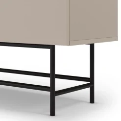 New No name VINTARA Buffet haut 4 portes en bois et métal H128cm