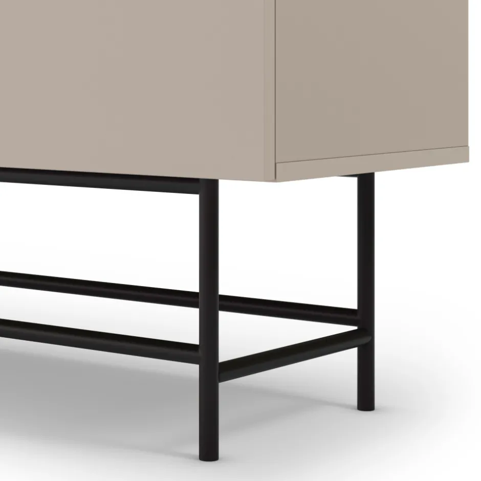 New No name VINTARA Buffet haut 4 portes en bois et métal H128cm