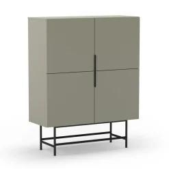 New No name VINTARA Buffet haut 4 portes en bois et métal H128cm