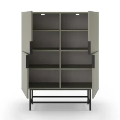 New No name VINTARA Buffet haut 4 portes en bois et métal H128cm