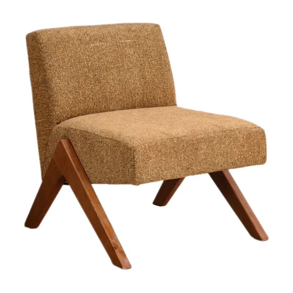 New Drawer VINTO Fauteuil en tissu pieds bois