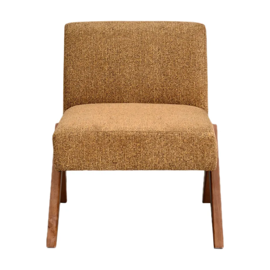 New Drawer VINTO Fauteuil en tissu pieds bois