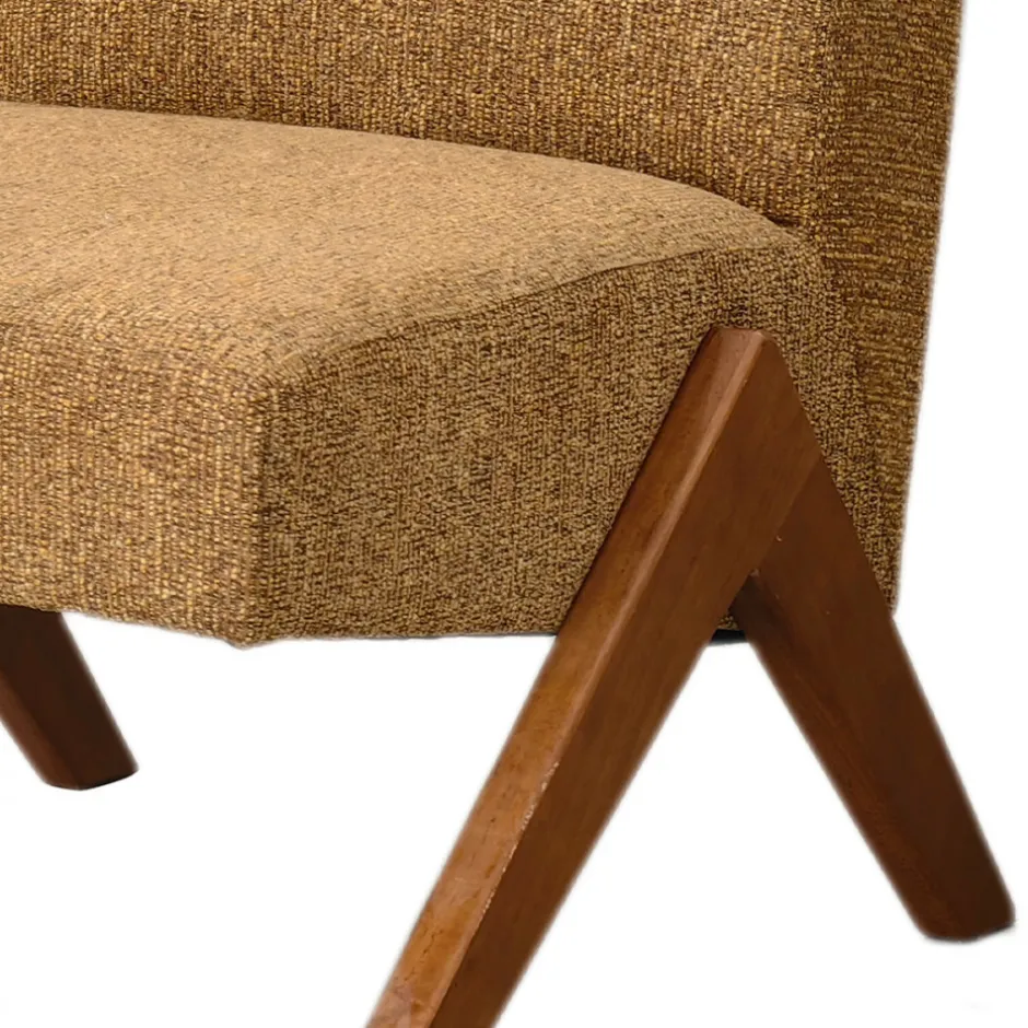 New Drawer VINTO Fauteuil en tissu pieds bois