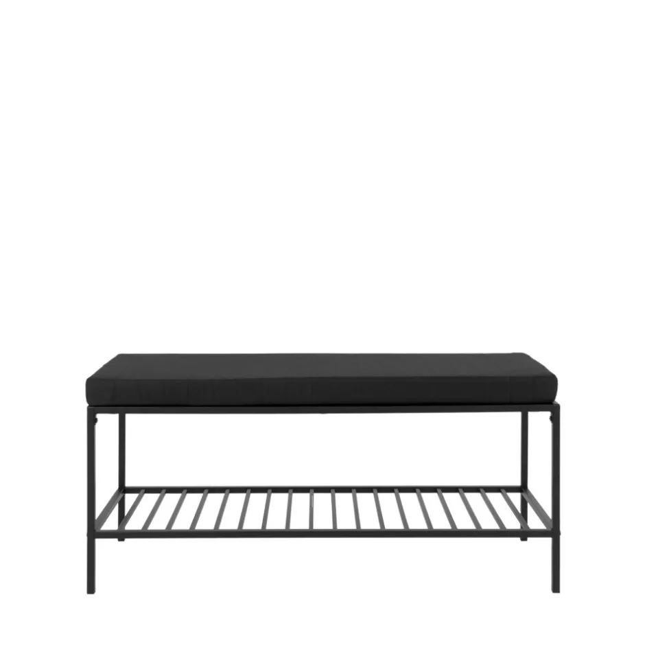 Hot House Nordic VITA Banc en tissu et métal avec étagère L100cm