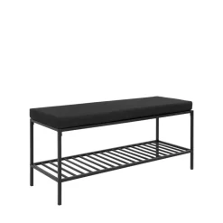 Hot House Nordic VITA Banc en tissu et métal avec étagère L100cm