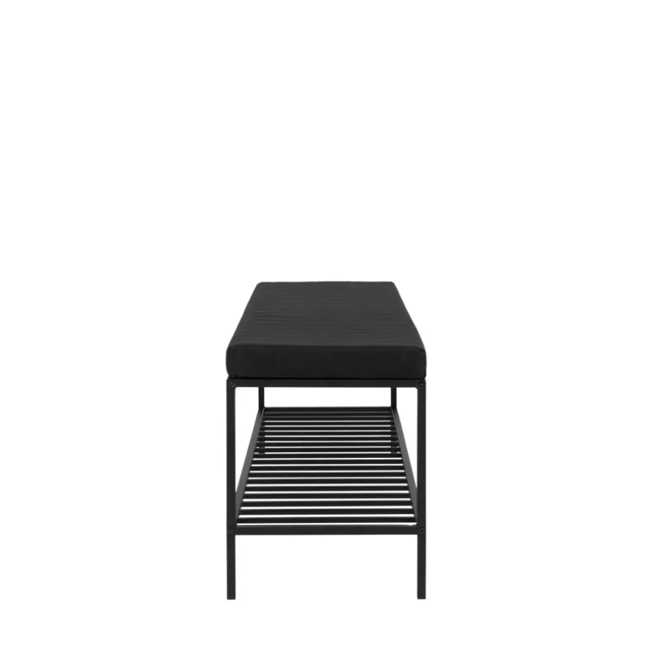Hot House Nordic VITA Banc en tissu et métal avec étagère L100cm