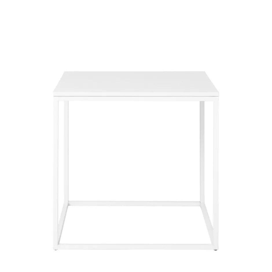Outlet House Nordic VITA Table d'appoint en bois et métal blanc