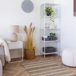 Hot House Nordic VITA Table de chevet avec tiroir en bois et métal blanc