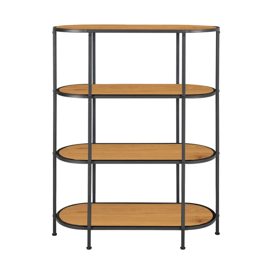 Discount House Nordic VITA Étagère ovale en bois et métal 85x111cm