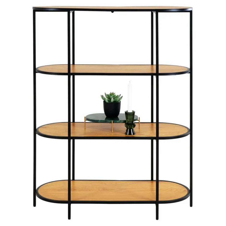 Discount House Nordic VITA Étagère ovale en bois et métal 85x111cm