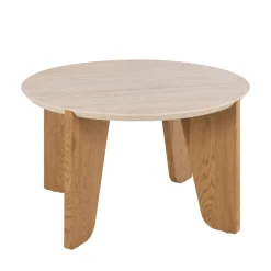 New Drawer VIVO Table basse ronde en effet travertin ø80cm