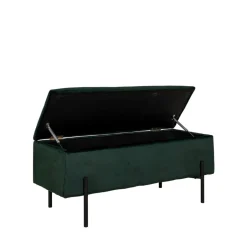 Clearance House Nordic WATFORD Banc avec coffre de rangement en velours et métal