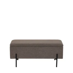 Best House Nordic WATFORD Banc coffre en tissu bouclette et métal L95cm