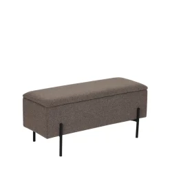 Best House Nordic WATFORD Banc coffre en tissu bouclette et métal L95cm