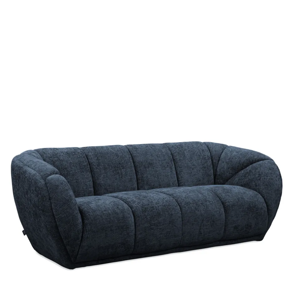 Best Drawer WEST Canapé droit 3 places en tissu à forme arrondie