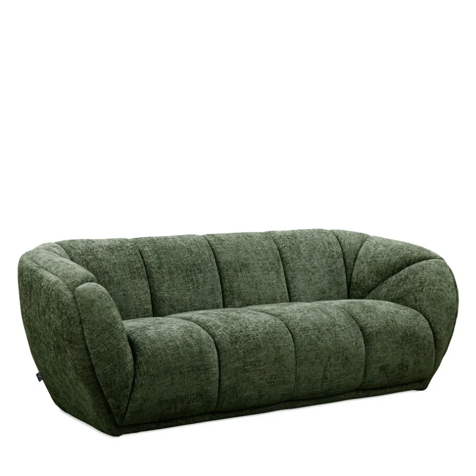 Best Drawer WEST Canapé droit 3 places en tissu à forme arrondie