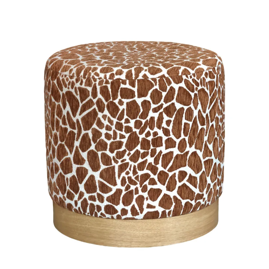 Online Drawer WILD Pouf rond en tissu imprimé animal ø40cm