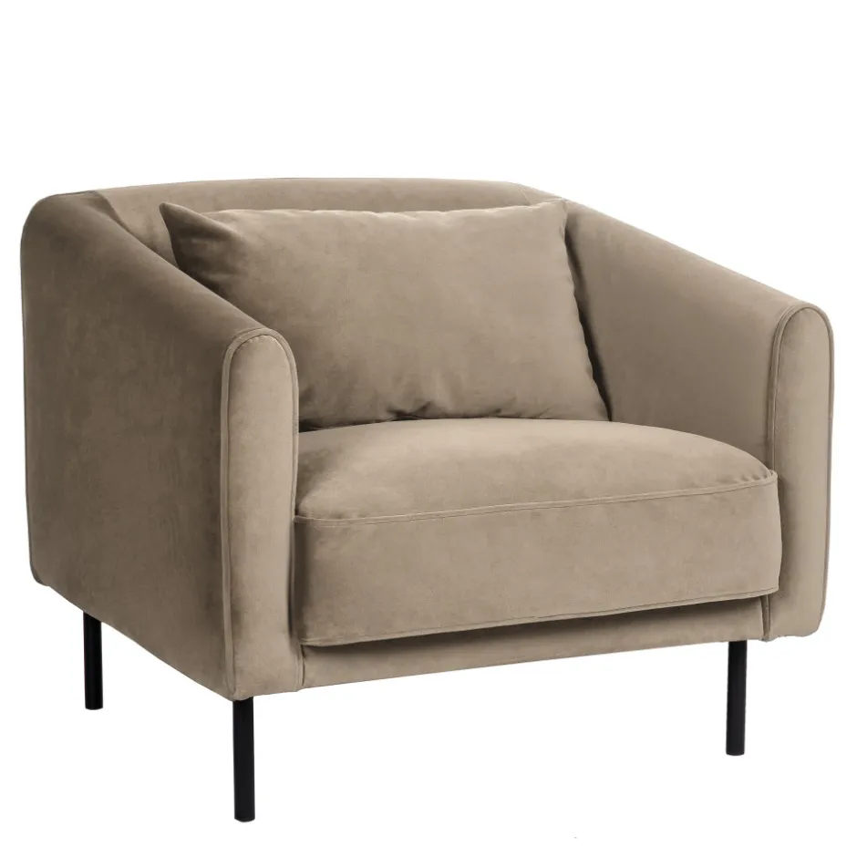 Clearance Drawer WINSEN Fauteuil en velours pieds droits en métal