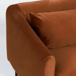 Clearance Drawer WINSEN Fauteuil en velours pieds droits en métal
