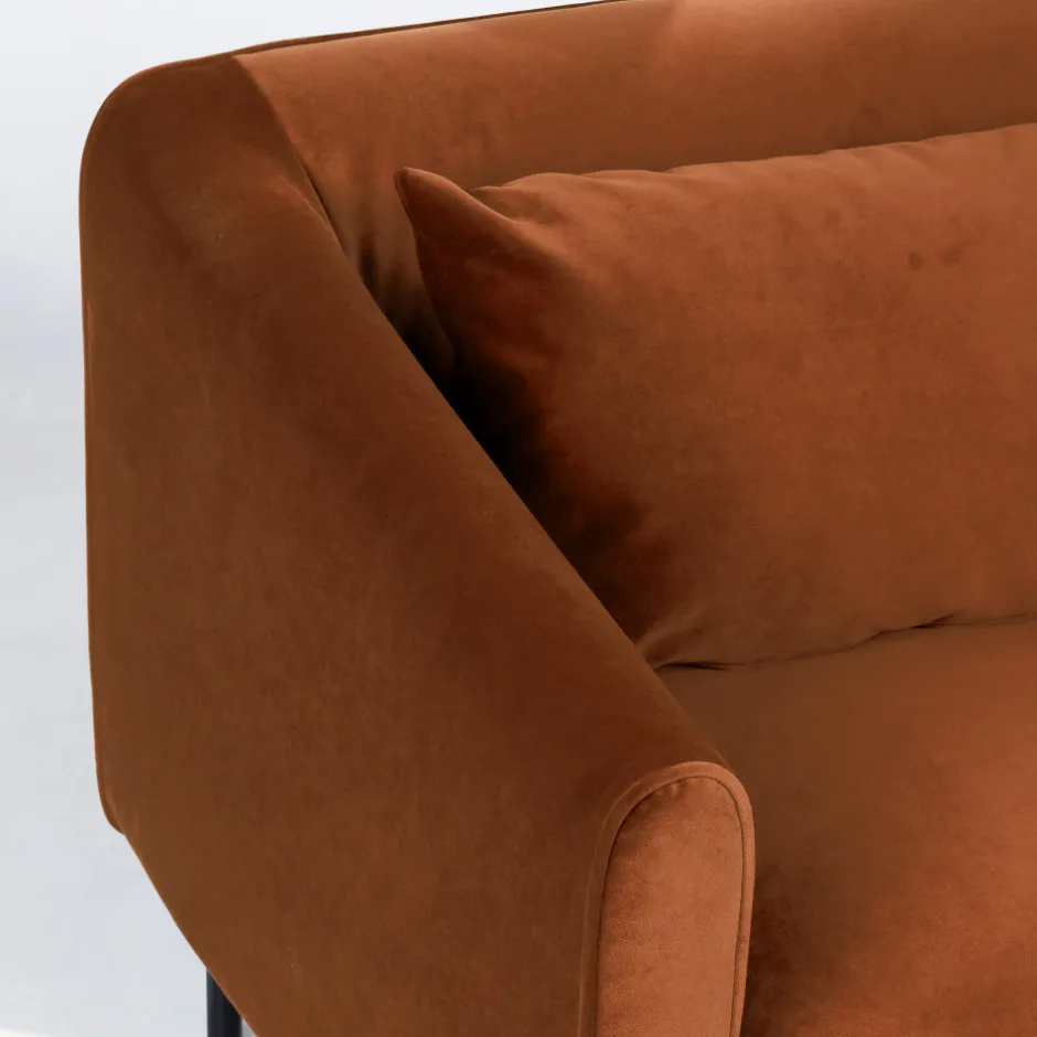 Clearance Drawer WINSEN Fauteuil en velours pieds droits en métal