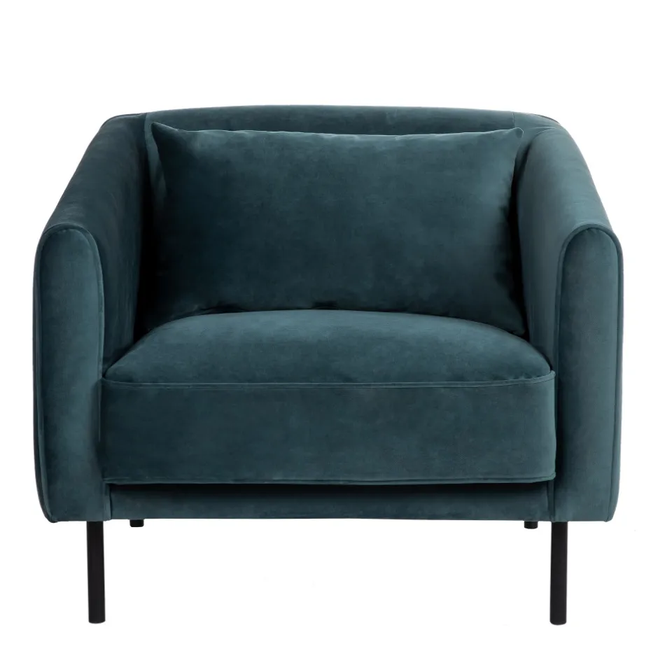 Clearance Drawer WINSEN Fauteuil en velours pieds droits en métal