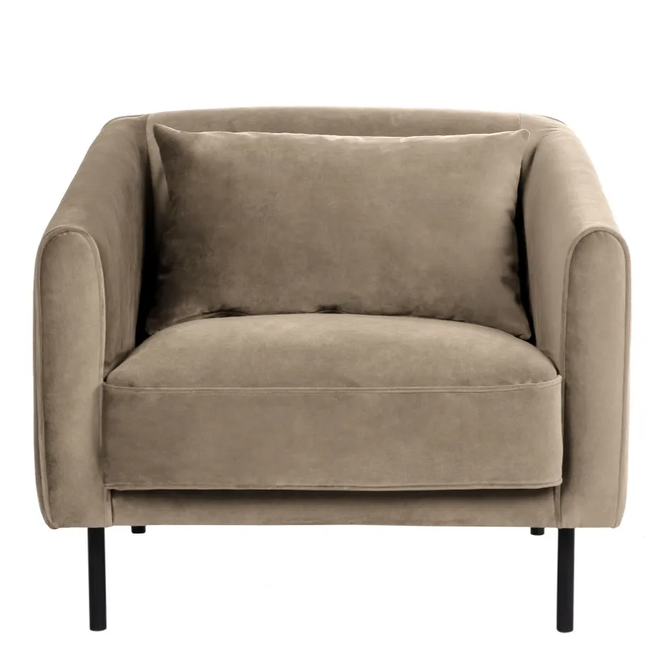 Clearance Drawer WINSEN Fauteuil en velours pieds droits en métal